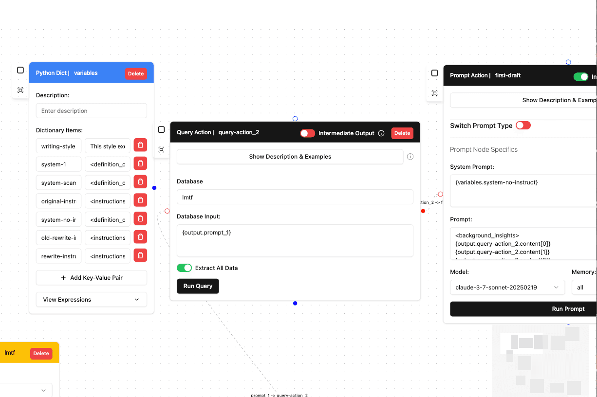 Lore graph builder UI screenshot